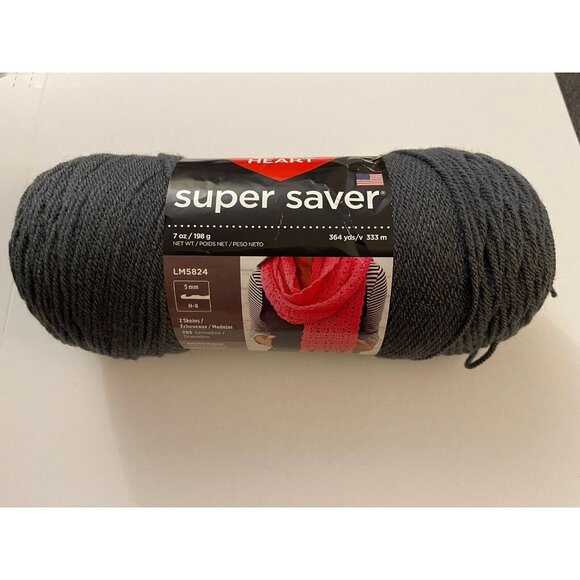 New Yarn Skein Spool Red Heart Charcoal Gray J32 - Picture 1 of 3
